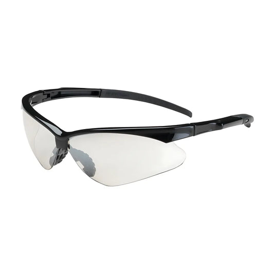 Bouton Optical 250-28-0000 Semi-Rimless Safety Glasses With Black Frame, Clear Lens And Anti-Scratch Coating 250-28-0000-11294