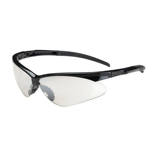 Bouton Optical 250-28-0020 Semi-Rimless Safety Glasses With Black Frame, Clear Lens And Anti-Scratch / Anti-Fog Coating 250-28-0020-11303