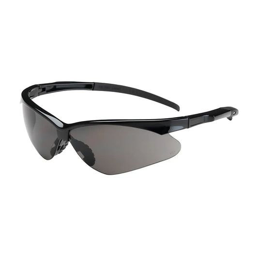 Bouton Optical 250-28-0021 Semi-Rimless Safety Glasses With Black Frame, Gray Lens And Anti-Scratch / Anti-Fog Coating 250-28-0021-11304