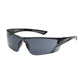 Bouton Optical 250-32-0021 Rimless Safety Glasses With Gloss Black Temple, Gray Lens And Anti-Scratch / Anti-Fog Coating 250-32-0021-11307