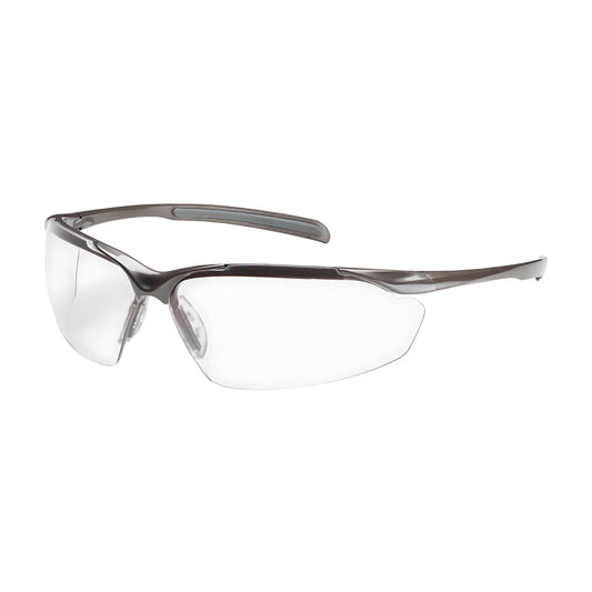 Bouton Optical 250-33-1020 Semi-Rimless Safety Glasses With Gloss Bronze Frame, Clear Lens And Anti-Scratch / Anti-Fog Coating 250-33-1020-11322