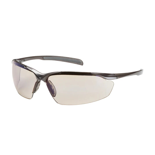 Bouton Optical 250-33-1226 Semi-Rimless Safety Glasses With Gloss Bronze Frame, I/O Blue Lens And Anti-Scratch / Anti-Fog Coating 250-33-1226-11324