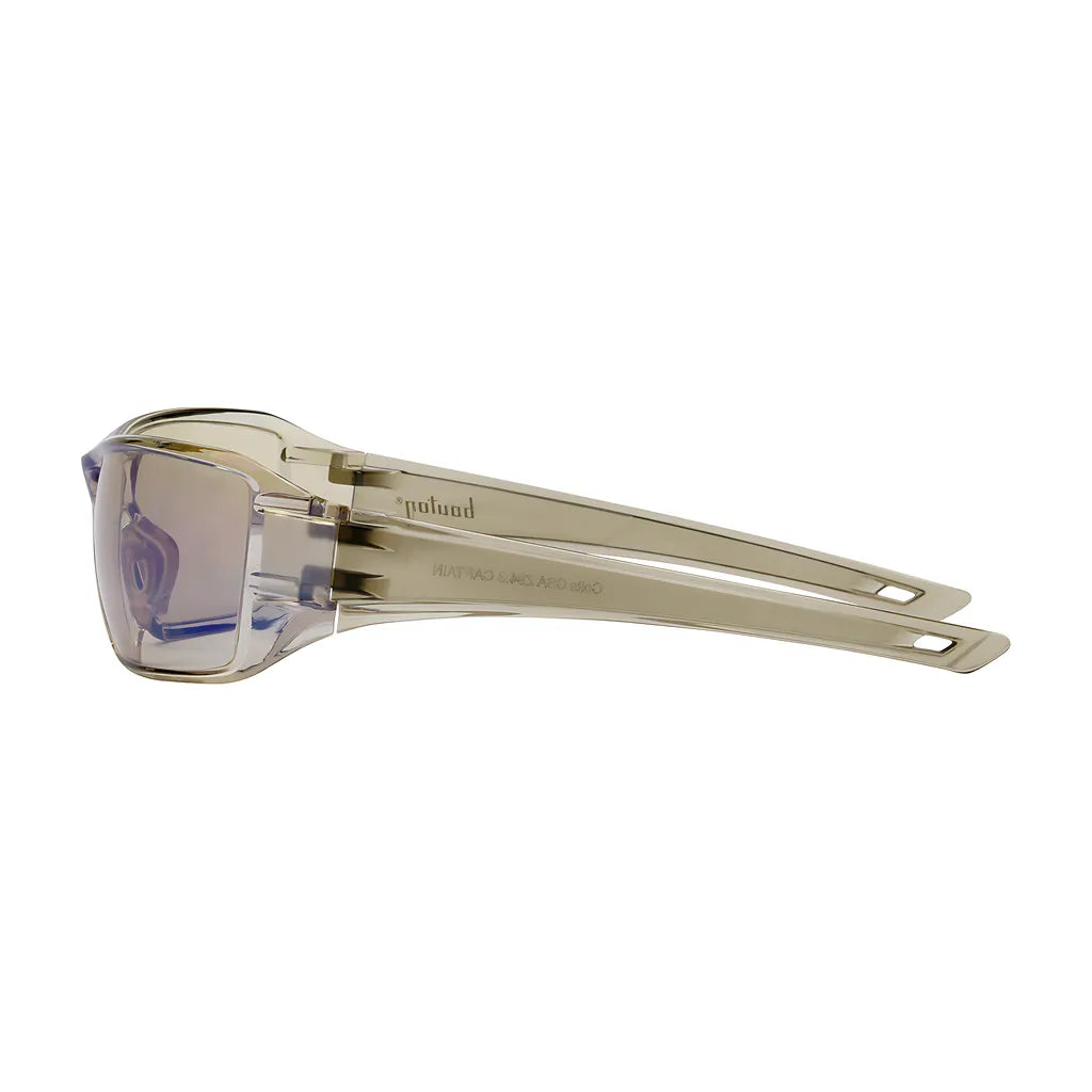 Bouton Optical 250-46-0226 Rimless Safety Glasses With Clear Temple, I/O Blue Lens And Anti-Scratch / Anti-Fog Coating 250-46-0226-11348