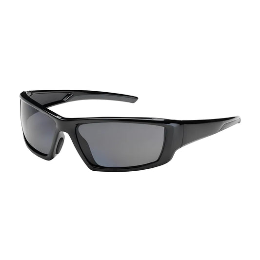 Bouton Optical 250-47-0021 Full Frame Safety Glasses With Black Frame, Gray Lens And Anti-Scratch / Anti-Fog Coating 250-47-0021-11358