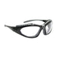 Bouton Optical 250-50-0420 Full Frame Safety Glasses With Black Frame, Foam Padding, Clear Lens And Anti-Scratch / Anti-Fog Coating 250-50-0420-11373