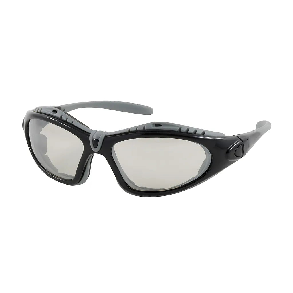 Bouton Optical 250-50-0422 Full Frame Safety Glasses With Black Frame, Foam Padding, I/O Lens And Anti-Scratch / Anti-Fog Coating 250-50-0422-11378