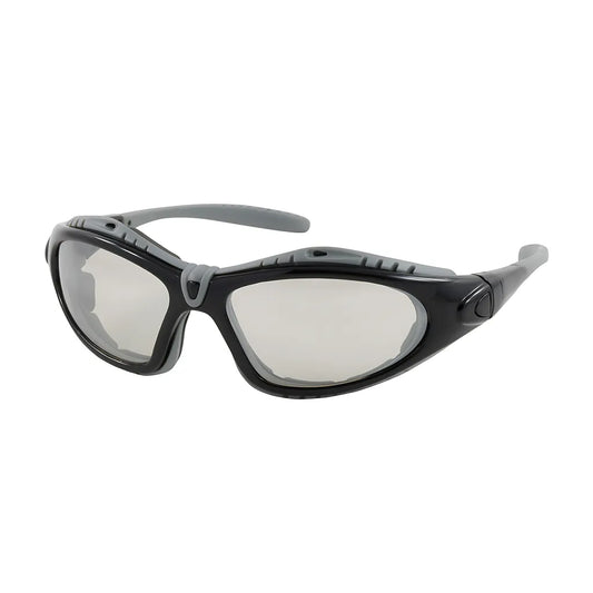 Bouton Optical 250-50-0422 Full Frame Safety Glasses With Black Frame, Foam Padding, I/O Lens And Anti-Scratch / Anti-Fog Coating 250-50-0422-11378
