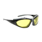 Bouton Optical 250-50-0429 Full Frame Safety Glasses With Black Frame, Foam Padding, Amber Lens And Anti-Scratch / Anti-Fog Coating 250-50-0429-11382