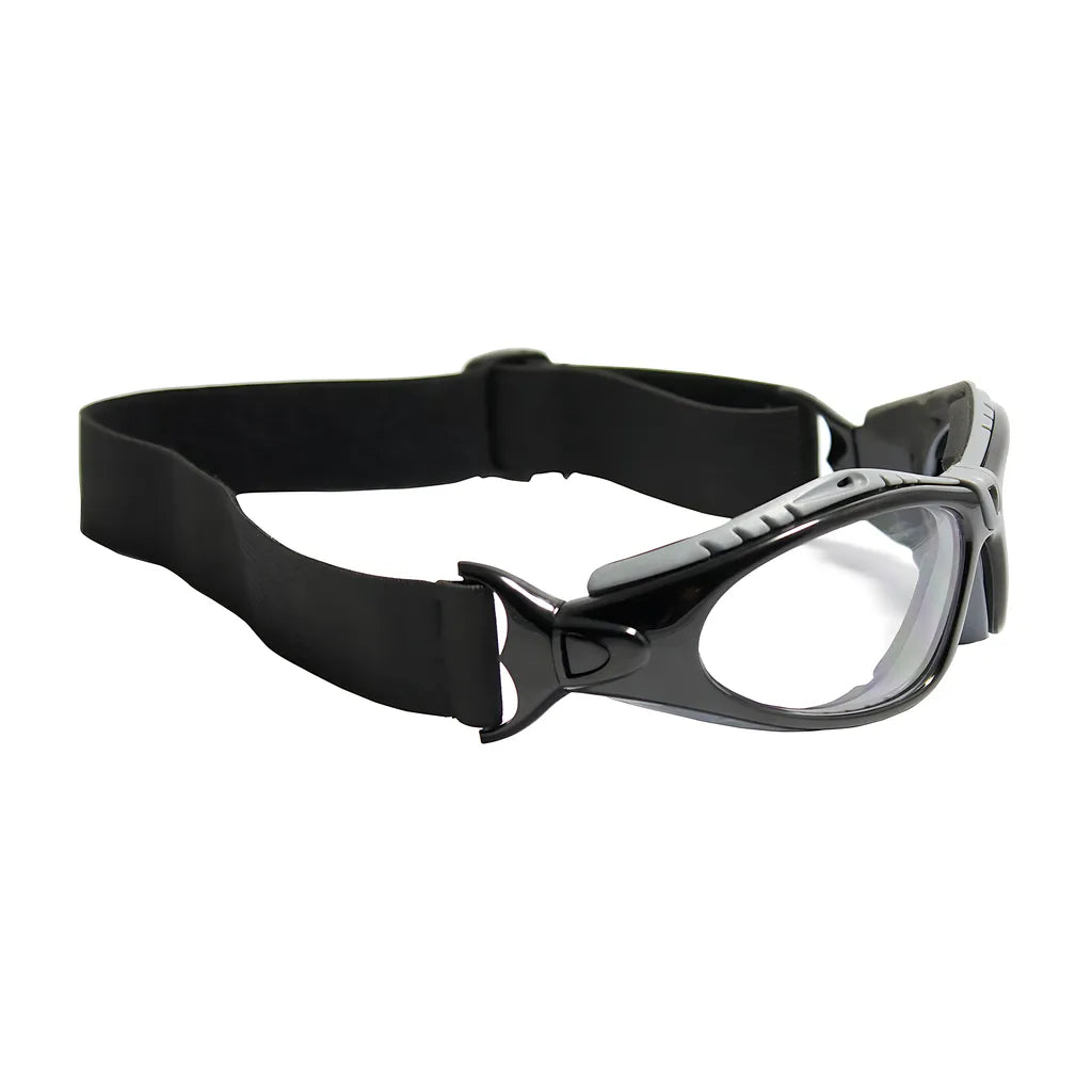 Bouton Optical 250-50-0520 Full Frame Safety Glasses With Black Frame, Foam Padding, Clear Lens And Anti-Scratch / Fogless 3Sixty Coating 250-50-0520-11385
