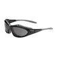 Bouton Optical 250-50-0521 Full Frame Safety Glasses With Black Frame, Foam Padding, Gray Lens And Anti-Scratch / Fogless 3Sixty Coating 250-50-0521-11388