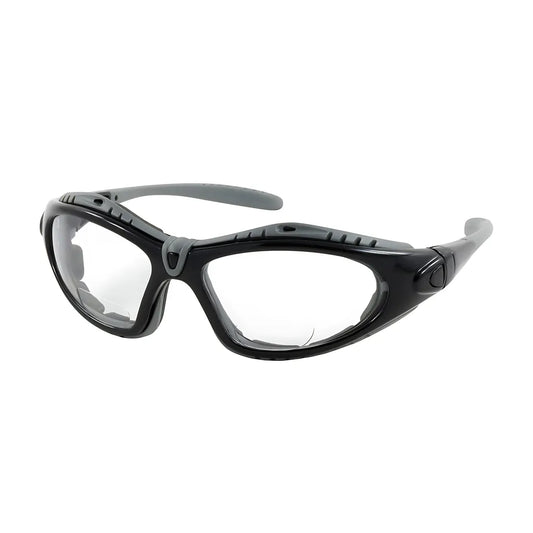 Bouton Optical 250-51-0015 Full Frame Safety Readers With Black Frame, Foam Padding, Clear Lens And Anti-Scratch / Anti-Fog Coating - +1.50 Diopter 250-51-0015-11390