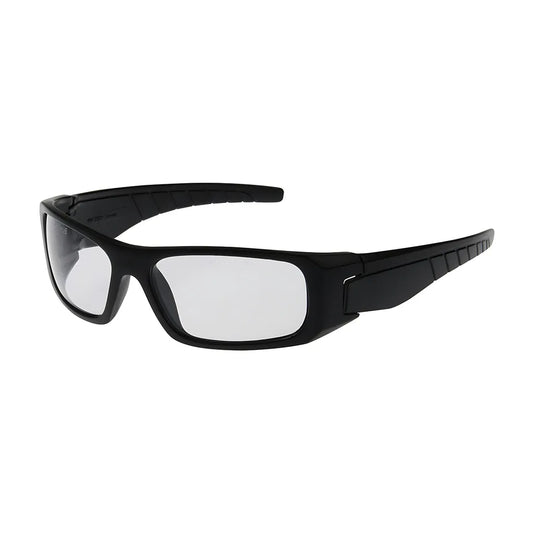 Bouton Optical 250-53-0020 Full Frame Safety Glasses With Black Frame, Clear Lens And Anti-Scratch / Anti-Fog Coating 250-53-0020-11398