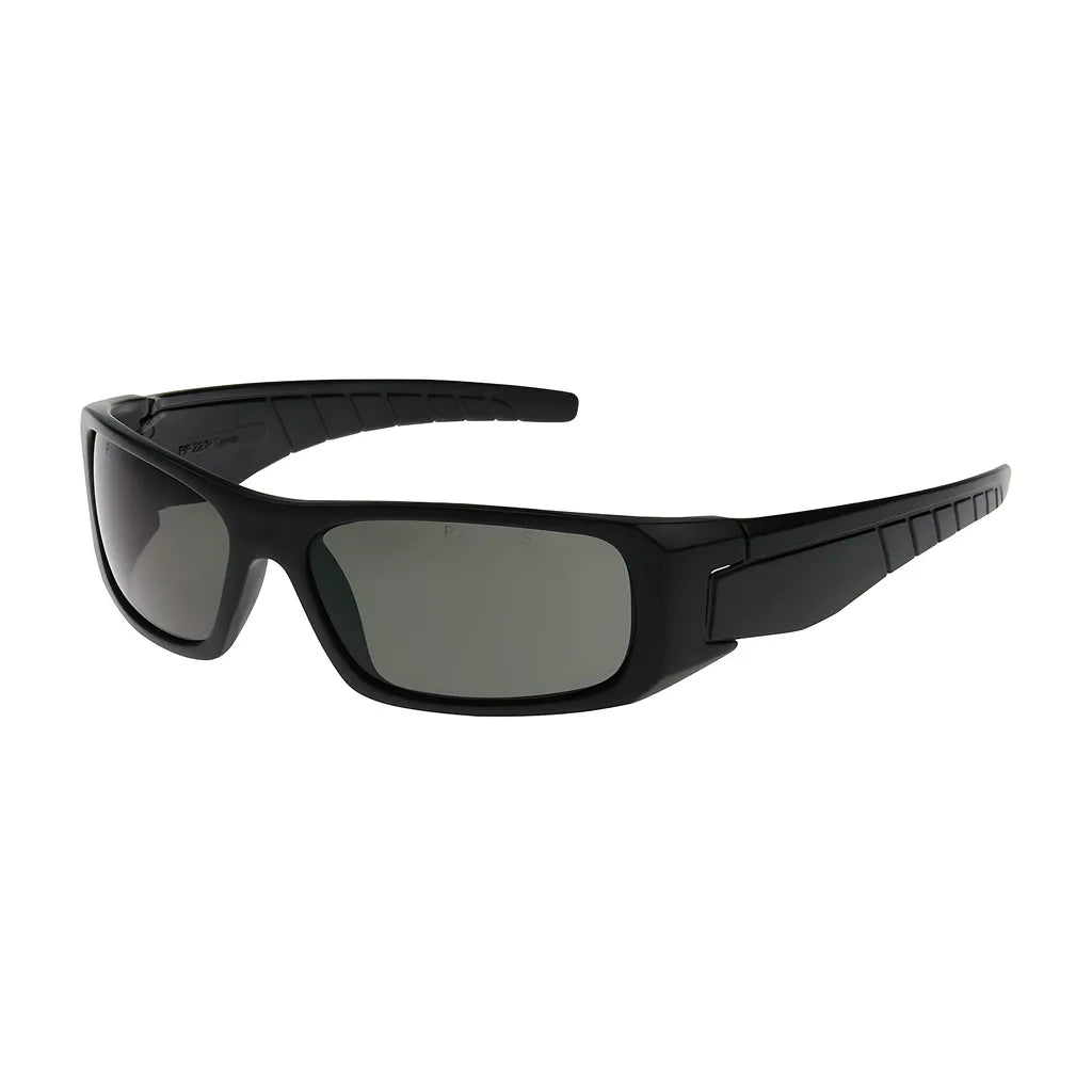 Bouton Optical 250-53-0021 Full Frame Safety Glasses With Black Frame, Gray Lens And Anti-Scratch / Anti-Fog Coating 250-53-0021-11399