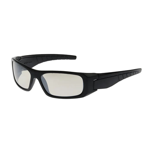 Bouton Optical 250-53-0022 Full Frame Safety Glasses With Black Frame, Indoor/Outdoor Lens And Anti-Scratch / Anti-Fog Coating 250-53-0022-11400