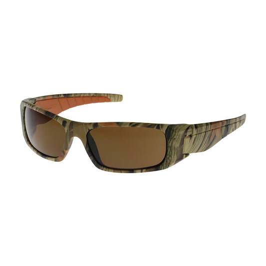 Bouton Optical 250-53-1024 Full Frame Safety Glasses With Camouflage Frame, Brown Lens And Anti-Scratch / Anti-Fog Coating 250-53-1024-11401