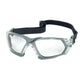 Bouton Optical 250-54-0520 Rimless Safety Glasses With Gray Frame, Clear Lens, Foam Padding And Anti-Scratch / Fogless 3Sixty Coating 250-54-0520-11408