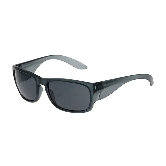 Bouton Optical 250-57-0021 Full Frame Safety Glasses With Translucent Charcoal Frame, Gray Lens And Anti-Scratch / Anti-Fog Coating 250-57-0021-11413