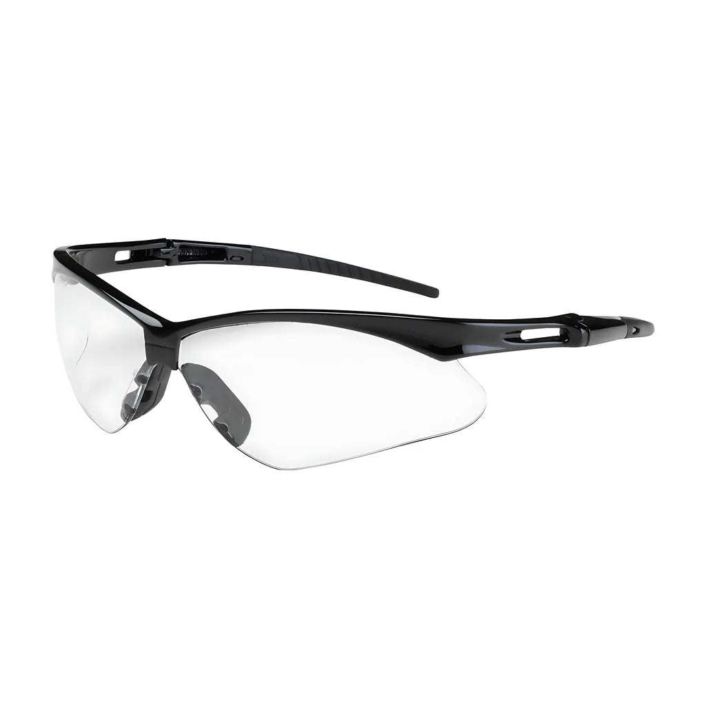 Bouton Optical 250-An-10111 Semi-Rimless Safety Glasses With Black Frame, Clear Lens And Anti-Scratch / Anti-Fog Coating 250-AN-10111-11449
