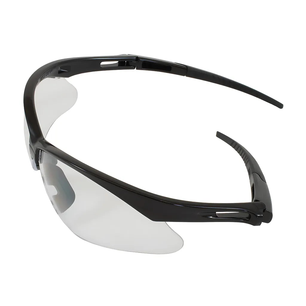 Bouton Optical 250-An-10111 Semi-Rimless Safety Glasses With Black Frame, Clear Lens And Anti-Scratch / Anti-Fog Coating 250-AN-10111-11451