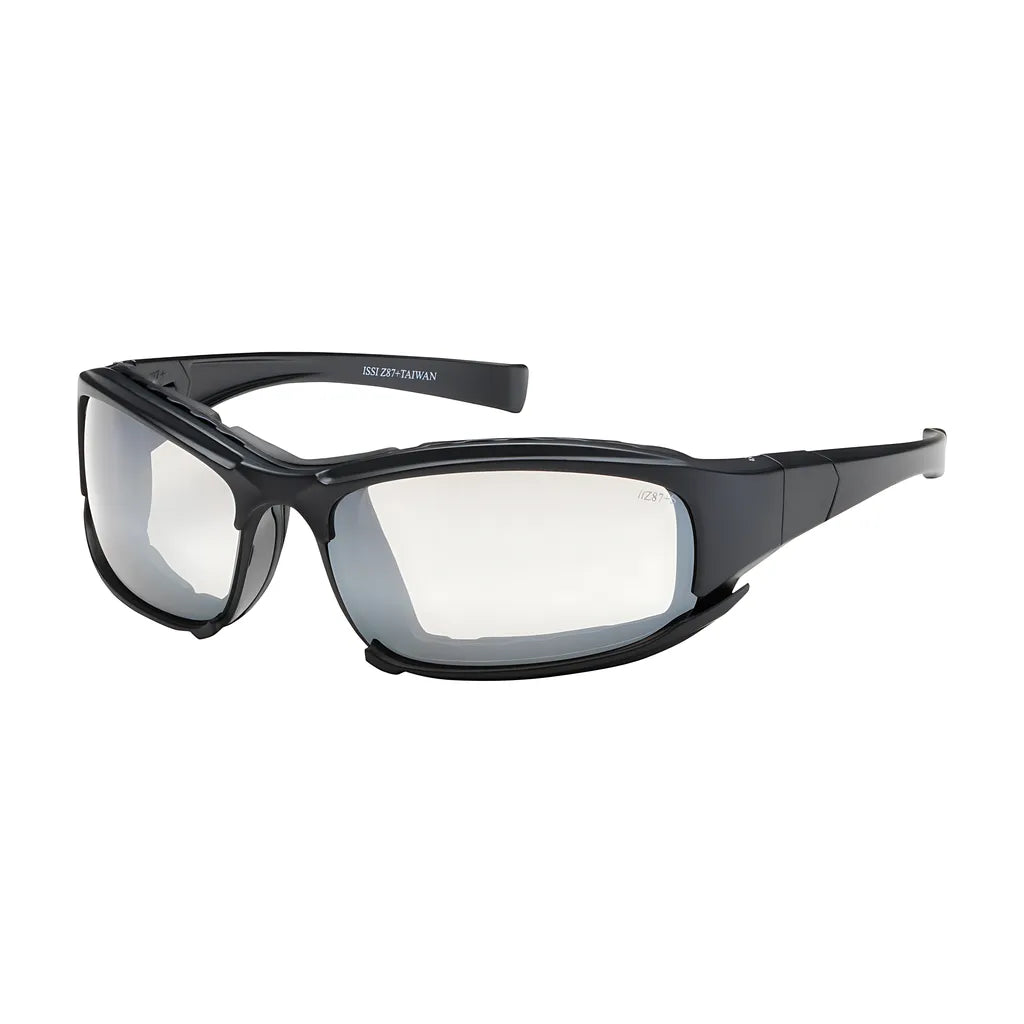 Bouton Optical 250-Ce-10092 Full Frame Safety Glasses With Black Frame, Rubber Foam Padding, I/O Lens And Anti-Scratch / Anti-Fog Coating 250-CE-10092-11503