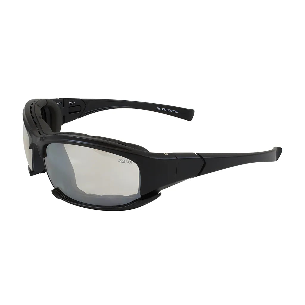 Bouton Optical 250-Ce-10092 Full Frame Safety Glasses With Black Frame, Rubber Foam Padding, I/O Lens And Anti-Scratch / Anti-Fog Coating 250-CE-10092-11504