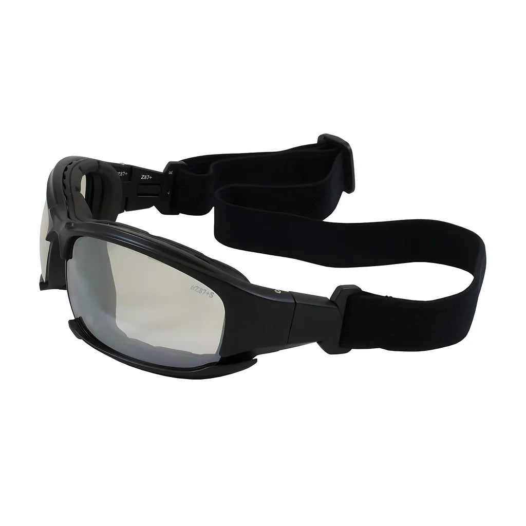 Bouton Optical 250-Ce-10092 Full Frame Safety Glasses With Black Frame, Rubber Foam Padding, I/O Lens And Anti-Scratch / Anti-Fog Coating 250-CE-10092-11505