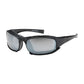 Bouton Optical 250-Ce-10095 Full Frame Safety Glasses With Black Frame, Rubber Foam Padding, Silver Mirror Lens And Anti-Scratch / Anti-Fog Coating 250-CE-10095-11509