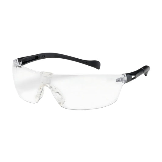 Bouton Optical 250-Mt-10070 Rimless Safety Glasses With Black Temple, Clear Lens And Anti-Scratch Coating 250-MT-10070-11517