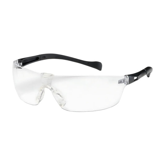 Bouton Optical 250-Mt-10071 Rimless Safety Glasses With Black Temple, Clear Lens And Anti-Scratch / Anti-Fog Coating 250-MT-10071-11518