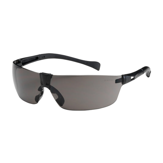 Bouton Optical 250-MT-10072 Rimless Safety Glasses with Black Temple, Gray Lens and Anti-Scratch Coating