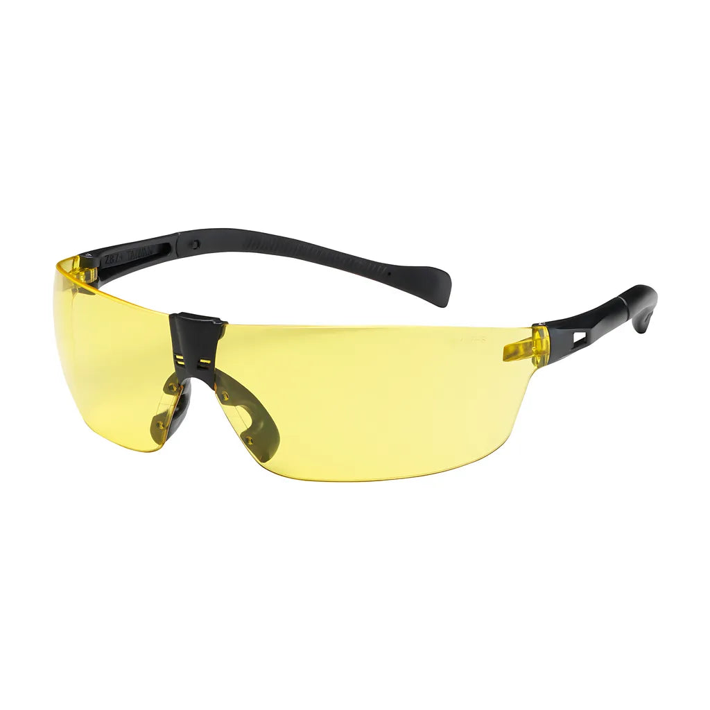 Bouton Optical 250-Mt-10074 Rimless Safety Glasses With Black Temple, Amber Lens And Anti-Scratch Coating 250-MT-10074-11521