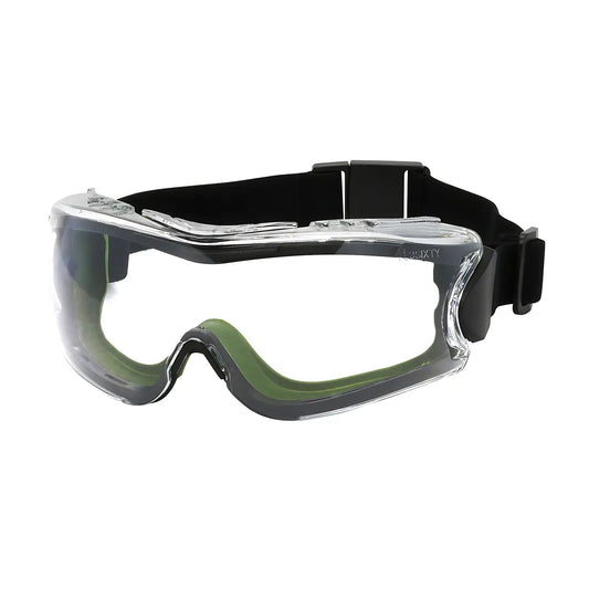 Bouton Optical 251-63-0520 Indirect Vent Goggle With Green Body, Clear Lens And Fogless 3Sixty Coating  - Elastic Strap 251-63-0520-11585