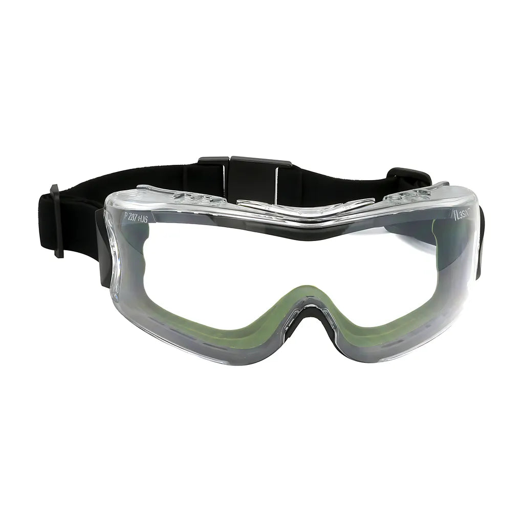 Bouton Optical 251-63-0520 Indirect Vent Goggle With Green Body, Clear Lens And Fogless 3Sixty Coating  - Elastic Strap 251-63-0520-11586