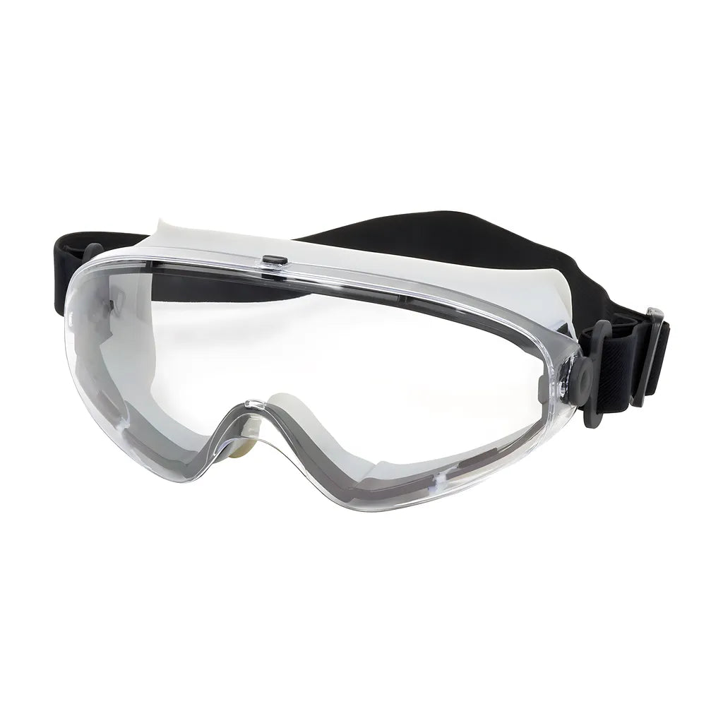 Bouton Optical 251-80-0020 Indirect Vent Goggle With Light Gray Body, Clear Lens And Anti-Scratch / Anti-Fog Coating - Non-Latex Strap 251-80-0020-11594