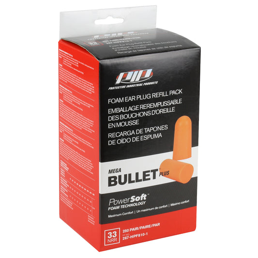 PIP 267-HPF810-1 Disposable Soft Polyurethane Foam Ear Plugs - Dispenser Refill Pack