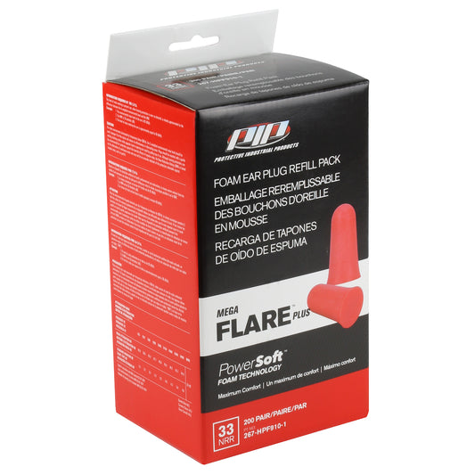 PIP 267-HPF910-1 Disposable Soft Polyurethane Foam Ear Plugs - Dispenser Refill Pack