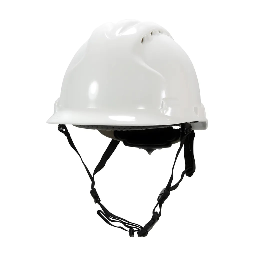 Jsp 280-Ahs240V-10 Vented, Type Ii Linesman Hard Hat With Hdpe Shell, Eps Impact Liner, Polyester Suspension, Wheel Ratchet Adjustment And 4-Point Chin Strap 280-AHS240V-10-11863