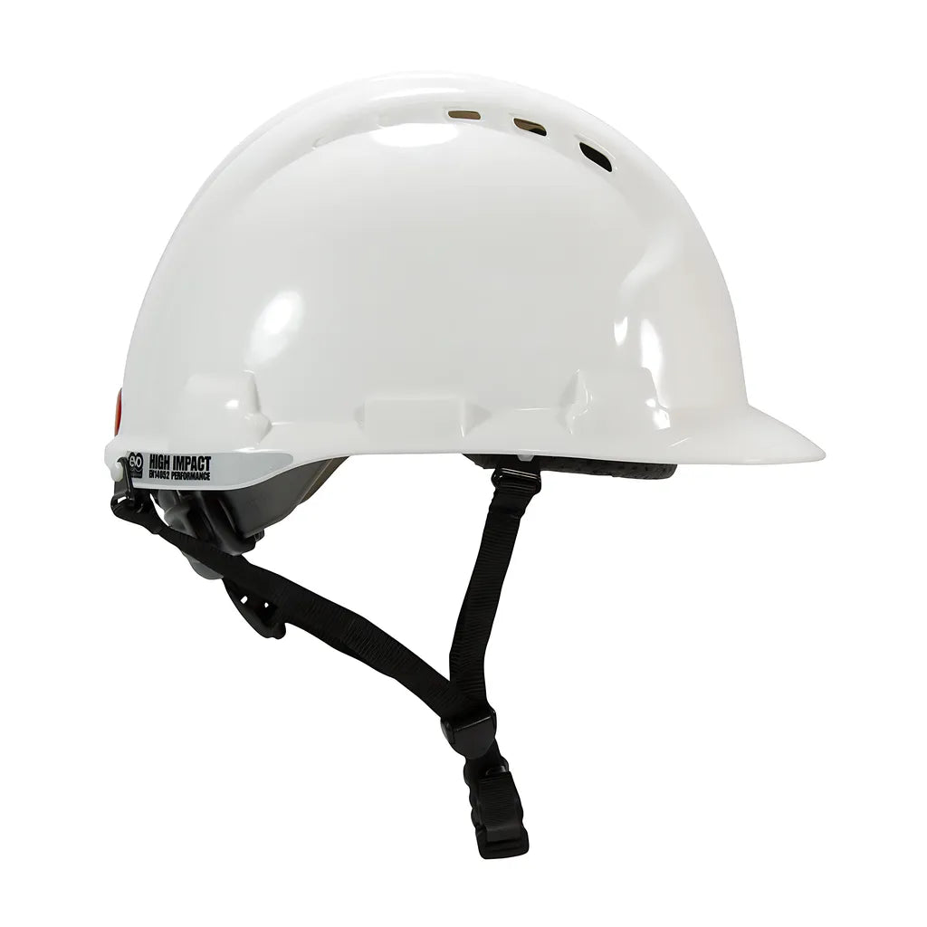 Jsp 280-Ahs240V-10 Vented, Type Ii Linesman Hard Hat With Hdpe Shell, Eps Impact Liner, Polyester Suspension, Wheel Ratchet Adjustment And 4-Point Chin Strap 280-AHS240V-10-11865