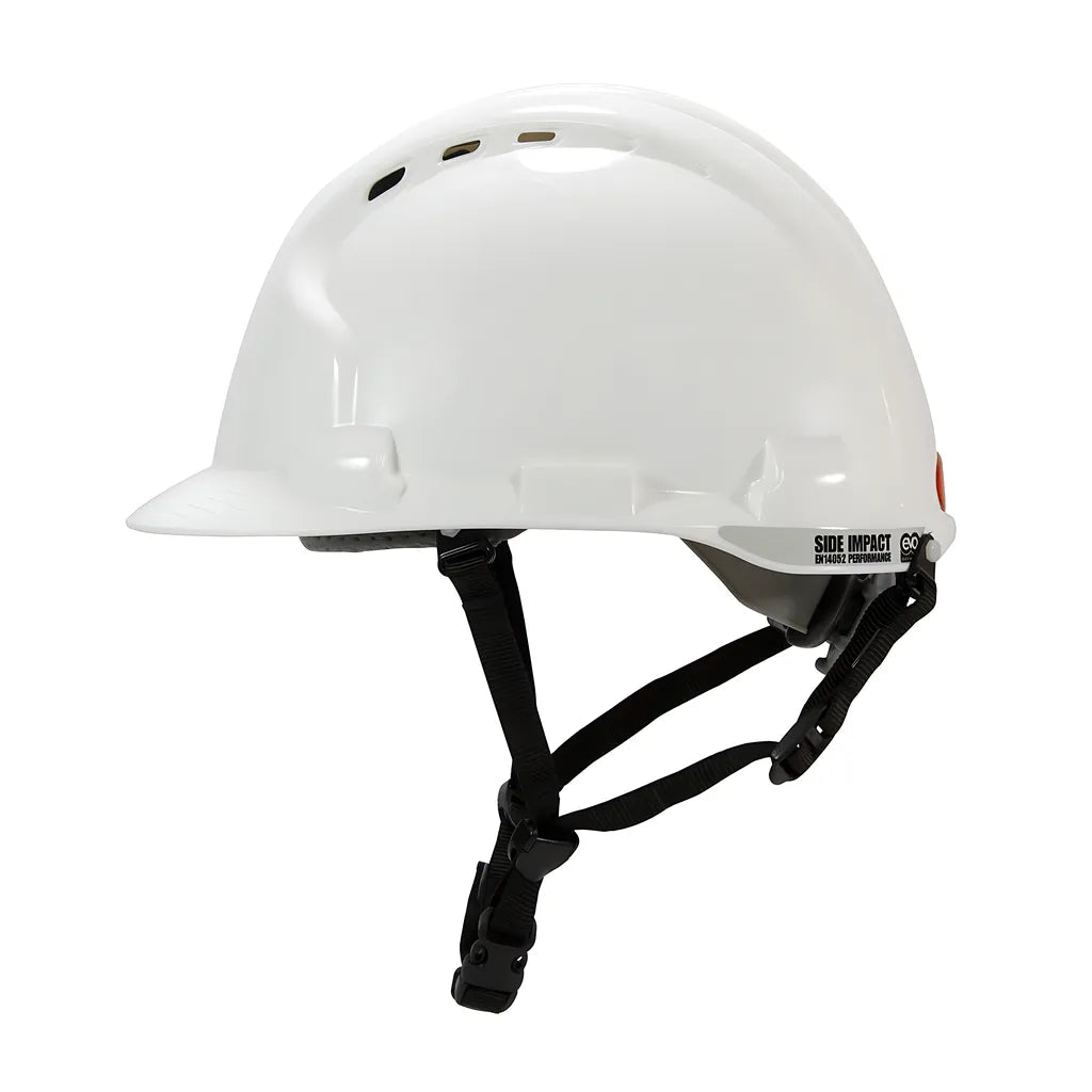 Jsp 280-Ahs240V-10 Vented, Type Ii Linesman Hard Hat With Hdpe Shell, Eps Impact Liner, Polyester Suspension, Wheel Ratchet Adjustment And 4-Point Chin Strap 280-AHS240V-10-11869