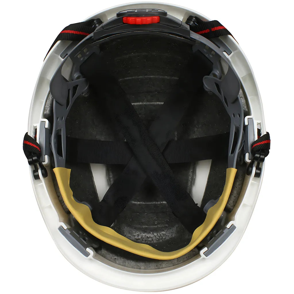 Jsp 280-Ev6151Sv-Ch-10 Vented, Short Brim Safety Helmet With Hdpe Shell, 4-Point Chinstrap, 6-Point Suspension And Wheel Ratchet Adjustment 280-EV6151SV-CH-10-11936