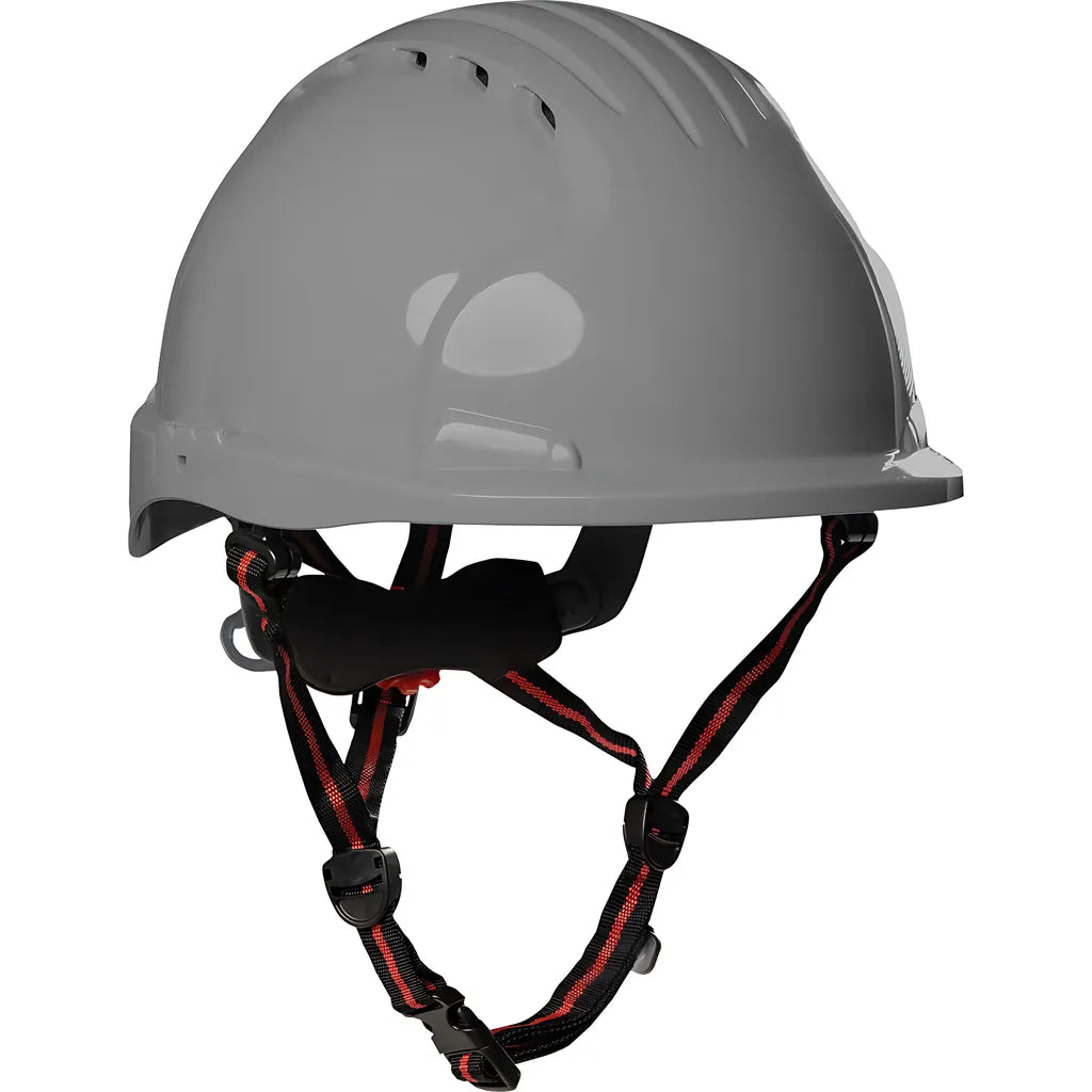 Jsp 280-Ev6151Sv-Ch-40 Vented, Short Brim Safety Helmet With Hdpe Shell, 4-Point Chinstrap, 6-Point Suspension And Wheel Ratchet Adjustment 280-EV6151SV-CH-40-11937