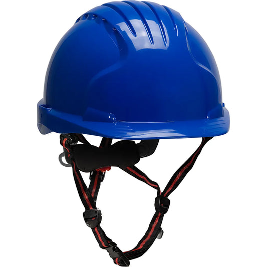 Jsp 280-Ev6151Sv-Ch-50 Vented, Short Brim Safety Helmet With Hdpe Shell, 4-Point Chinstrap, 6-Point Suspension And Wheel Ratchet Adjustment 280-EV6151SV-CH-50-11934