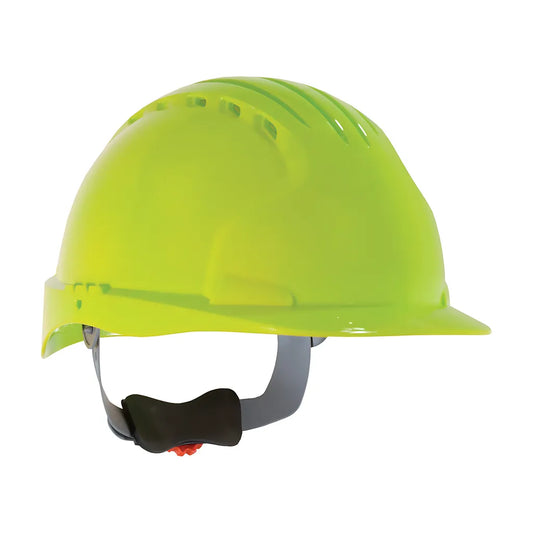 Jsp 280-Ev6151V-Ly Standard Brim, Vented Hard Hat With Hdpe Shell, 6-Point Polyester Suspension And Wheel Ratchet Adjustment 280-EV6151V-LY-11942