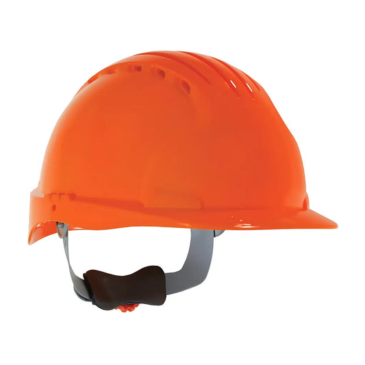 Jsp 280-Ev6151V-Or Standard Brim, Vented Hard Hat With Hdpe Shell, 6-Point Polyester Suspension And Wheel Ratchet Adjustment 280-EV6151V-OR-11941