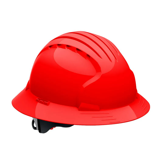 Jsp 280-Ev6161-60 Full Brim Hard Hat With Hdpe Shell, 6-Point Polyester Suspension And Wheel Ratchet Adjustment 280-EV6161-60-11954