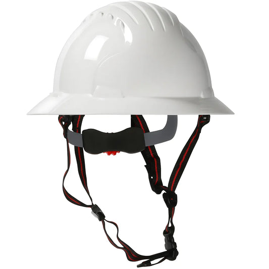 Jsp 280-Ev6161-Ch-10 Full Brim Safety Helmet With Hdpe Shell, 4-Point Chinstrap, 6-Point Suspension And Wheel Ratchet Adjustment 280-EV6161-CH-10-11961