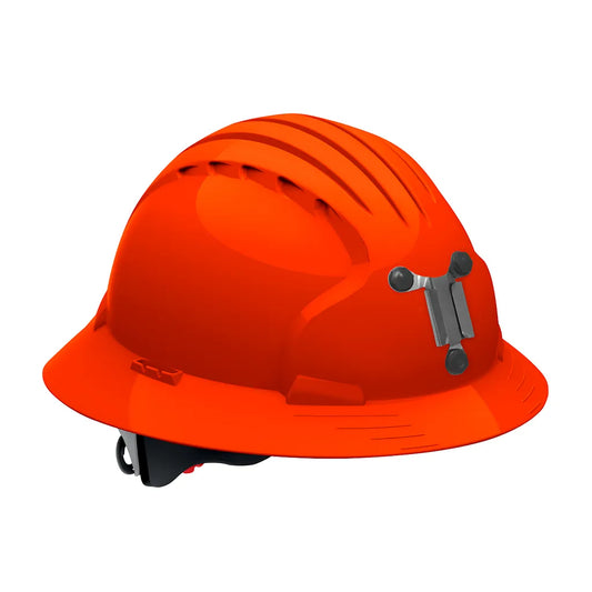 Jsp 280-Ev6161M-Or Full Brim Mining Hard Hat With Hdpe Shell, 6-Point Polyester Suspension And Wheel Ratchet Adjustment 280-EV6161M-OR-11966