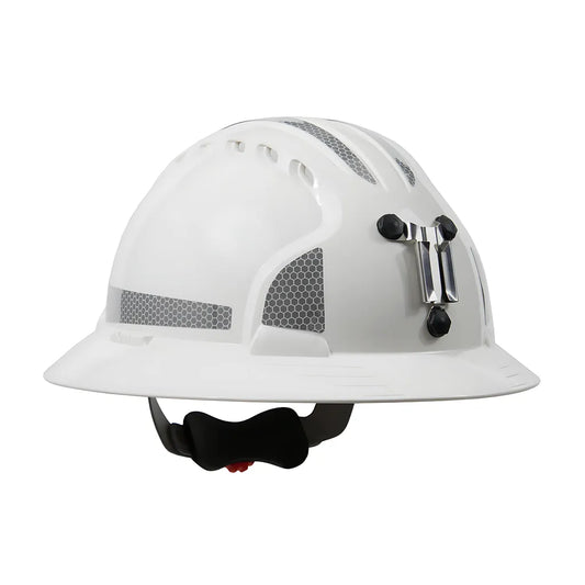 Jsp 280-Ev6161Mcr2-10 Full Brim Mining Hard Hat With Hdpe Shell, 6-Point Polyester Suspension, Wheel Ratchet Adjustment And Cr2 Reflective Kit 280-EV6161MCR2-10-11977