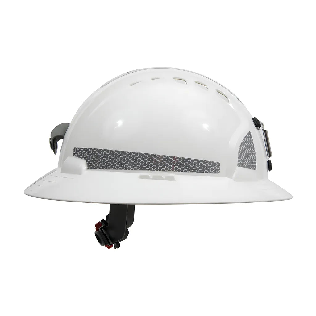 Jsp 280-Ev6161Mcr2-10 Full Brim Mining Hard Hat With Hdpe Shell, 6-Point Polyester Suspension, Wheel Ratchet Adjustment And Cr2 Reflective Kit 280-EV6161MCR2-10-11978