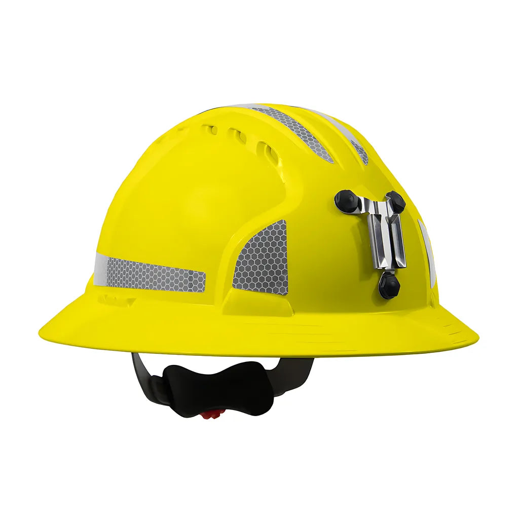 Jsp 280-Ev6161Mcr2-20 Full Brim Mining Hard Hat With Hdpe Shell, 6-Point Polyester Suspension, Wheel Ratchet Adjustment And Cr2 Reflective Kit 280-EV6161MCR2-20-11981